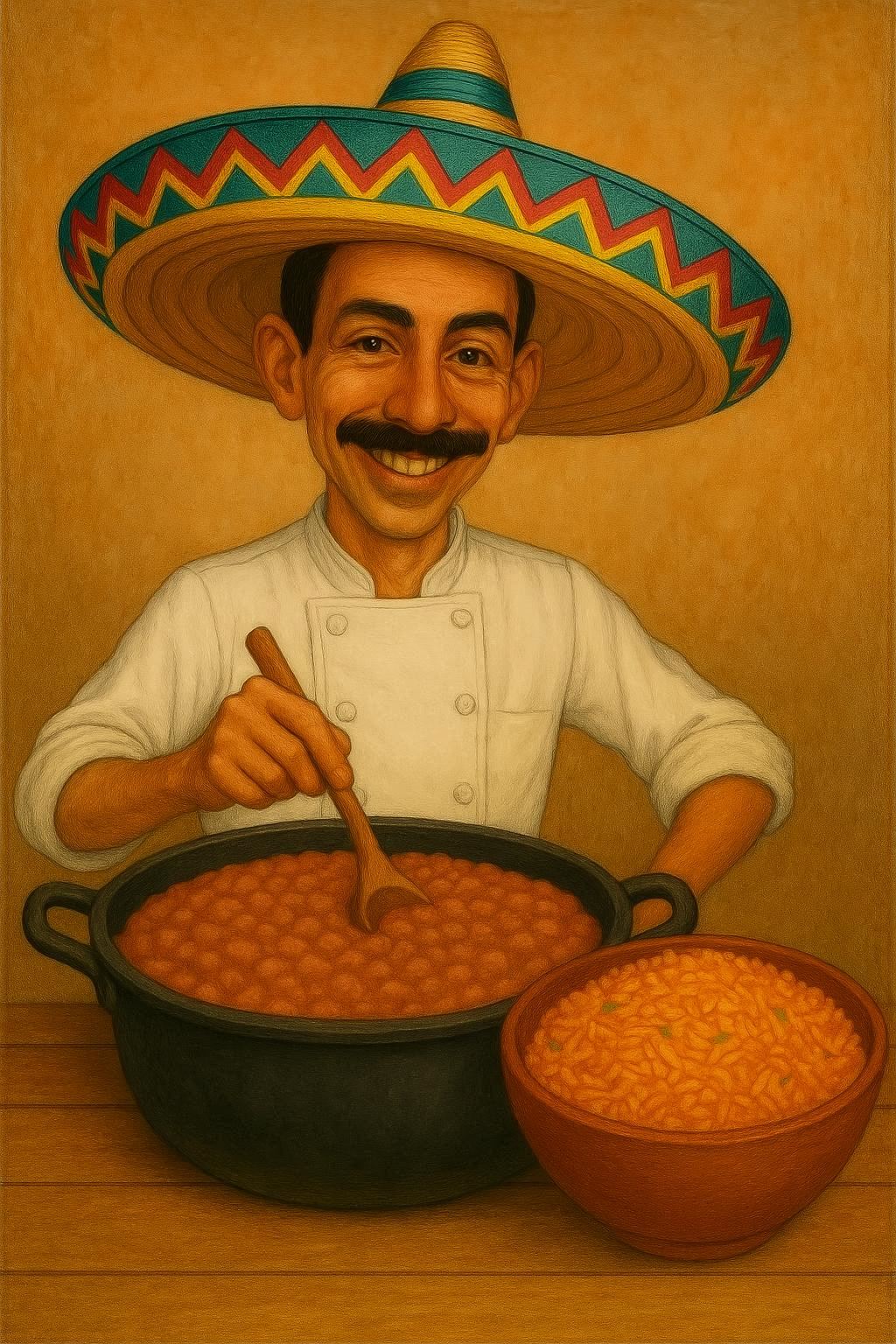 Spanish Brown Rice and "Refried" Pinto Beans